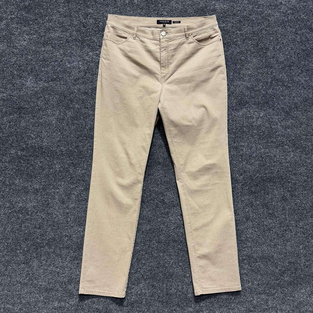 Lafayette 148 New York Jeans Womens 12 Beige Light Wash Straight Thompson Denim